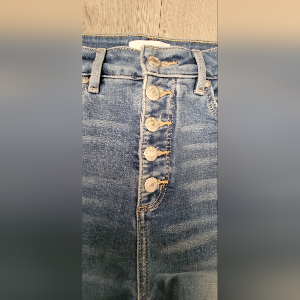 LOFT The Curvy Skinny High-Waist Five Button Frayed Blue Jeans, Women's 26 / 2 - Picture 9 of 16
